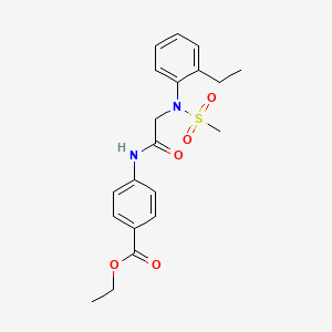 molecular formula C20H24N2O5S B3588184 ethyl 4-{[N-(2-ethylphenyl)-N-(methylsulfonyl)glycyl]amino}benzoate 