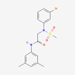 molecular formula C17H19BrN2O3S B3588201 N~2~-(3-bromophenyl)-N~1~-(3,5-dimethylphenyl)-N~2~-(methylsulfonyl)glycinamide 