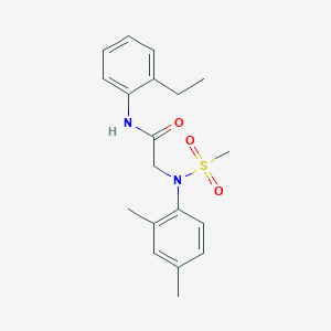 molecular formula C19H24N2O3S B3588212 N~2~-(2,4-dimethylphenyl)-N~1~-(2-ethylphenyl)-N~2~-(methylsulfonyl)glycinamide 