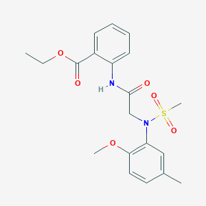 molecular formula C20H24N2O6S B3588220 ethyl 2-{[N-(2-methoxy-5-methylphenyl)-N-(methylsulfonyl)glycyl]amino}benzoate 