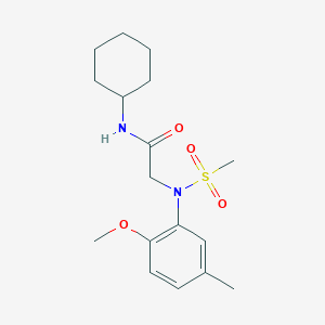 molecular formula C17H26N2O4S B3588222 N~1~-cyclohexyl-N~2~-(2-methoxy-5-methylphenyl)-N~2~-(methylsulfonyl)glycinamide 