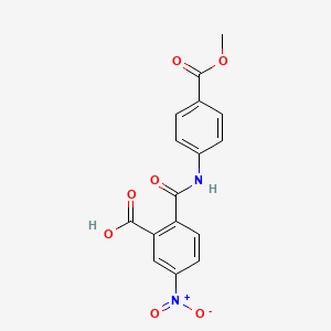 molecular formula C16H12N2O7 B3588307 2-[(4-Methoxycarbonylphenyl)carbamoyl]-5-nitrobenzoic acid 