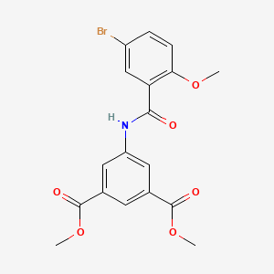 molecular formula C18H16BrNO6 B3588321 Dimethyl 5-[(5-bromo-2-methoxybenzoyl)amino]benzene-1,3-dicarboxylate 