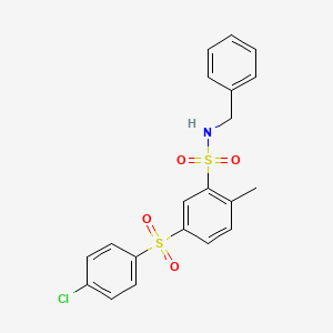 N-benzyl-5-[(4-chlorophenyl)sulfonyl]-2-methylbenzenesulfonamide