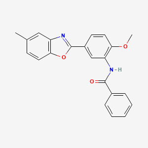 molecular formula C22H18N2O3 B3588360 N-[2-methoxy-5-(5-methyl-1,3-benzoxazol-2-yl)phenyl]benzamide 