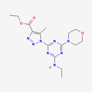 ethyl 1-[4-(ethylamino)-6-(morpholin-4-yl)-1,3,5-triazin-2-yl]-5-methyl-1H-1,2,3-triazole-4-carboxylate