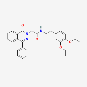 molecular formula C28H29N3O4 B3588368 N-[2-(3,4-DIETHOXYPHENYL)ETHYL]-2-(1-OXO-4-PHENYL-1,2-DIHYDROPHTHALAZIN-2-YL)ACETAMIDE 