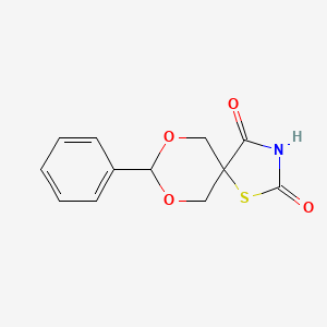 molecular formula C12H11NO4S B3588388 8-phenyl-7,9-dioxa-1-thia-3-azaspiro[4.5]decane-2,4-dione 