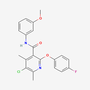 5-chloro-2-(4-fluorophenoxy)-N-(3-methoxyphenyl)-4,6-dimethylpyridine-3-carboxamide