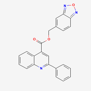 molecular formula C23H15N3O3 B3588408 (2,1,3-BENZOXADIAZOL-5-YL)METHYL 2-PHENYLQUINOLINE-4-CARBOXYLATE 