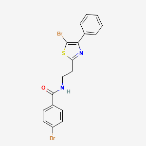 molecular formula C18H14Br2N2OS B3588441 4-bromo-N-[2-(5-bromo-4-phenyl-1,3-thiazol-2-yl)ethyl]benzamide 