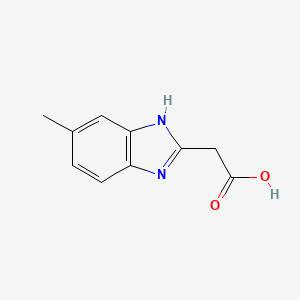 molecular formula C10H10N2O2 B3588453 2-(6-Methyl-1H-benzo[d]imidazol-2-yl)acetic acid 