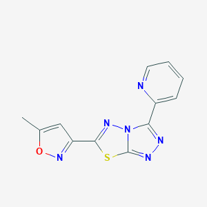 molecular formula C12H8N6OS B358847 6-(5-Methyl-1,2-oxazol-3-yl)-3-(pyridin-2-yl)[1,2,4]triazolo[3,4-b][1,3,4]thiadiazole CAS No. 929846-04-8