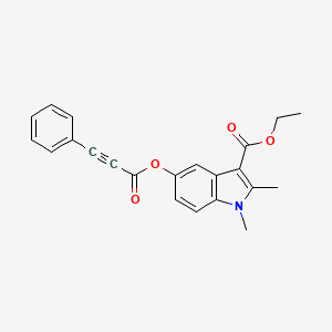 ethyl 1,2-dimethyl-5-[(3-phenylprop-2-ynoyl)oxy]-1H-indole-3-carboxylate