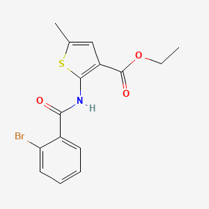 molecular formula C15H14BrNO3S B3588537 ethyl 2-[(2-bromobenzoyl)amino]-5-methyl-3-thiophenecarboxylate 