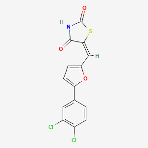 molecular formula C14H7Cl2NO3S B3588553 5-{[5-(3,4-dichlorophenyl)-2-furyl]methylene}-1,3-thiazolidine-2,4-dione 