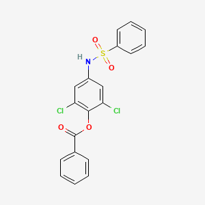 molecular formula C19H13Cl2NO4S B3588560 [4-(Benzenesulfonamido)-2,6-dichlorophenyl] benzoate 