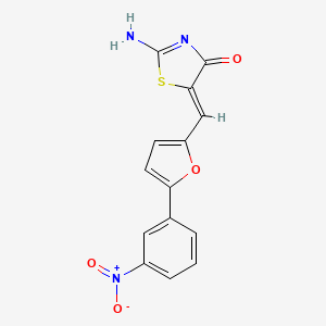 (5Z)-2-imino-5-{[5-(3-nitrophenyl)furan-2-yl]methylidene}-1,3-thiazolidin-4-one