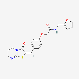 molecular formula C20H19N3O4S B3588579 N-(2-furylmethyl)-2-{4-[(3-oxo-6,7-dihydro-5H-[1,3]thiazolo[3,2-a]pyrimidin-2(3H)-ylidene)methyl]phenoxy}acetamide 