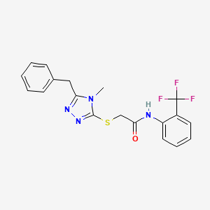 molecular formula C19H17F3N4OS B3588607 2-[(5-benzyl-4-methyl-4H-1,2,4-triazol-3-yl)thio]-N-[2-(trifluoromethyl)phenyl]acetamide 