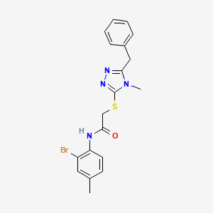 molecular formula C19H19BrN4OS B3588611 2-[(5-benzyl-4-methyl-4H-1,2,4-triazol-3-yl)thio]-N-(2-bromo-4-methylphenyl)acetamide 