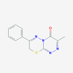 molecular formula C12H10N4OS B3588618 3-methyl-7-phenyl-8H-1,2,4-triazino[3,4-b]1,3,4-thiadiazin-4-one 