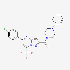 1-[5-(4-CHLOROPHENYL)-7-(TRIFLUOROMETHYL)PYRAZOLO[1,5-A]PYRIMIDINE-2-CARBONYL]-4-PHENYLPIPERAZINE