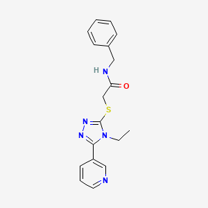 molecular formula C18H19N5OS B3588638 N-BENZYL-2-{[4-ETHYL-5-(3-PYRIDINYL)-4H-1,2,4-TRIAZOL-3-YL]SULFANYL}ACETAMIDE 