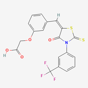 2-(3-{[(5E)-4-OXO-2-SULFANYLIDENE-3-[3-(TRIFLUOROMETHYL)PHENYL]-1,3-THIAZOLIDIN-5-YLIDENE]METHYL}PHENOXY)ACETIC ACID