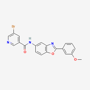 molecular formula C20H14BrN3O3 B3588649 5-Bromo-N~3~-[2-(3-methoxyphenyl)-1,3-benzoxazol-5-YL]nicotinamide 