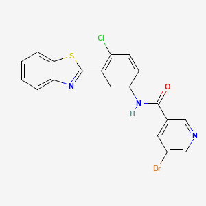 molecular formula C19H11BrClN3OS B3588651 N-[3-(1,3-benzothiazol-2-yl)-4-chlorophenyl]-5-bromopyridine-3-carboxamide 