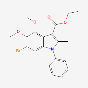 molecular formula C20H20BrNO4 B3588666 ethyl 6-bromo-4,5-dimethoxy-2-methyl-1-phenyl-1H-indole-3-carboxylate 