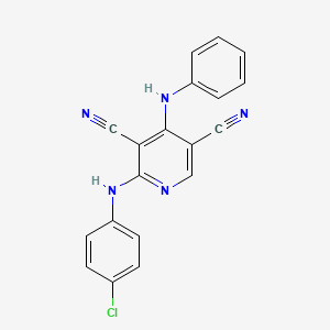 4-anilino-2-[(4-chlorophenyl)amino]-3,5-pyridinedicarbonitrile