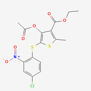 Ethyl 4-acetyloxy-5-(4-chloro-2-nitrophenyl)sulfanyl-2-methylthiophene-3-carboxylate