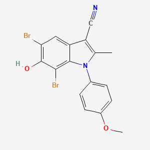 5,7-dibromo-6-hydroxy-1-(4-methoxyphenyl)-2-methyl-1H-indole-3-carbonitrile