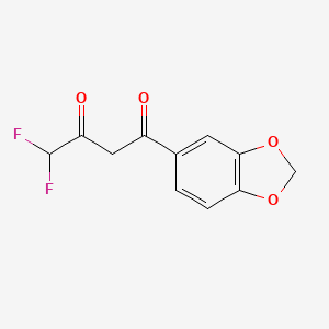 molecular formula C11H8F2O4 B3588701 1-(1,3-Benzodioxol-5-yl)-4,4-difluorobutane-1,3-dione CAS No. 170570-78-2