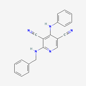 molecular formula C20H15N5 B3588734 4-anilino-2-(benzylamino)-3,5-pyridinedicarbonitrile 