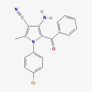 molecular formula C19H14BrN3O B3588746 4-amino-5-benzoyl-1-(4-bromophenyl)-2-methyl-1H-pyrrole-3-carbonitrile 