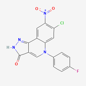 7-chloro-5-(4-fluorophenyl)-8-nitro-2,5-dihydro-3H-pyrazolo[4,3-c]quinolin-3-one