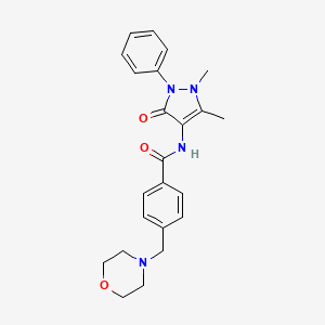 molecular formula C23H26N4O3 B3588765 N-(1,5-dimethyl-3-oxo-2-phenyl-2,3-dihydro-1H-pyrazol-4-yl)-4-(4-morpholinylmethyl)benzamide 