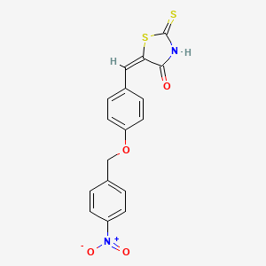 molecular formula C17H12N2O4S2 B3588770 (5E)-5-[[4-[(4-nitrophenyl)methoxy]phenyl]methylidene]-2-sulfanylidene-1,3-thiazolidin-4-one 