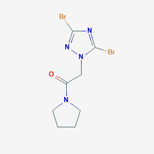 B358878 2-(3,5-dibromo-1H-1,2,4-triazol-1-yl)-1-(pyrrolidin-1-yl)ethanone CAS No. 917219-29-5