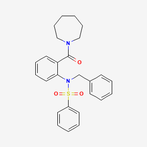 molecular formula C26H28N2O3S B3588781 N-[2-(1-azepanylcarbonyl)phenyl]-N-benzylbenzenesulfonamide 