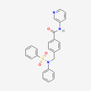 molecular formula C25H21N3O3S B3588782 4-{[phenyl(phenylsulfonyl)amino]methyl}-N-(pyridin-3-yl)benzamide 