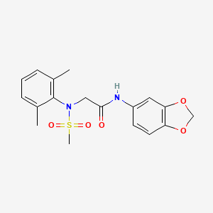 N-(1,3-benzodioxol-5-yl)-2-(2,6-dimethyl-N-methylsulfonylanilino)acetamide