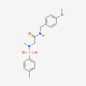 molecular formula C18H22N2O4S B3588817 N-(4-methoxybenzyl)-N~2~-methyl-N~2~-[(4-methylphenyl)sulfonyl]glycinamide 