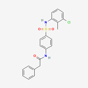 molecular formula C21H19ClN2O3S B3588833 N-[4-[(3-chloro-2-methylphenyl)sulfamoyl]phenyl]-2-phenylacetamide 