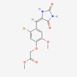 methyl {5-bromo-4-[(E)-(2,5-dioxoimidazolidin-4-ylidene)methyl]-2-methoxyphenoxy}acetate