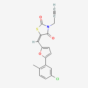 (5E)-5-{[5-(5-chloro-2-methylphenyl)furan-2-yl]methylidene}-3-(prop-2-yn-1-yl)-1,3-thiazolidine-2,4-dione