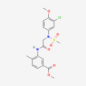 molecular formula C19H21ClN2O6S B3588880 methyl 3-{[N-(3-chloro-4-methoxyphenyl)-N-(methylsulfonyl)glycyl]amino}-4-methylbenzoate 